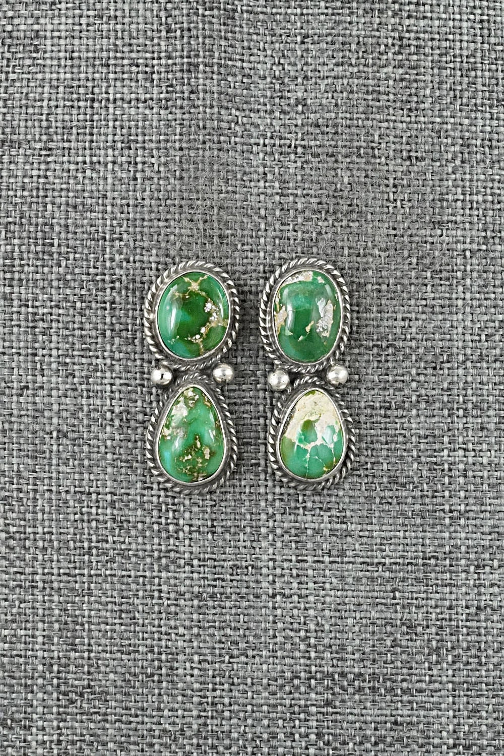 Turquoise & Sterling Silver Earrings - Eugene Gruber