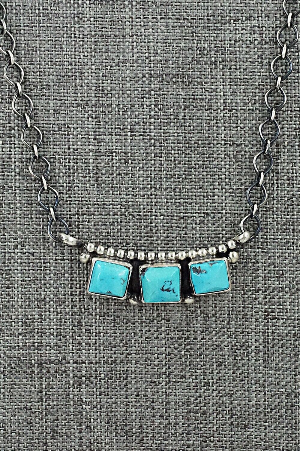 Turquoise & Sterling Silver Necklace - Darrin Livingston