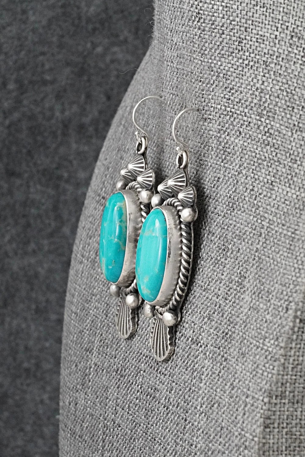 Turquoise & Sterling Silver Earrings - Michael Calladitto