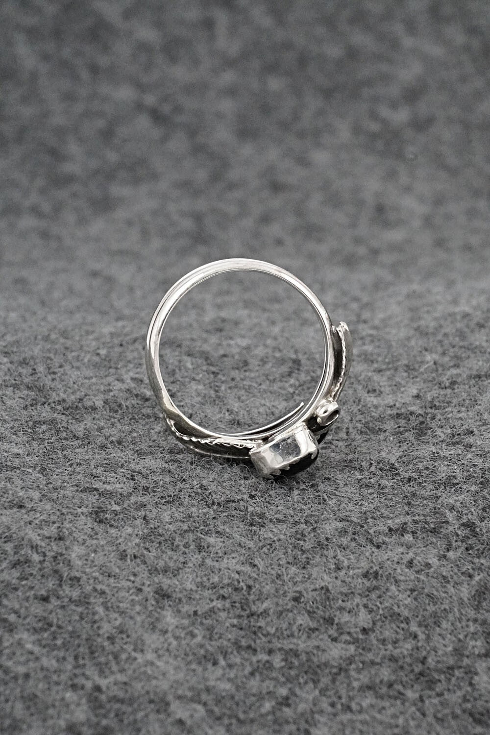 Onyx & Sterling Silver Ring - Harry B. Yazzie - Size 6
