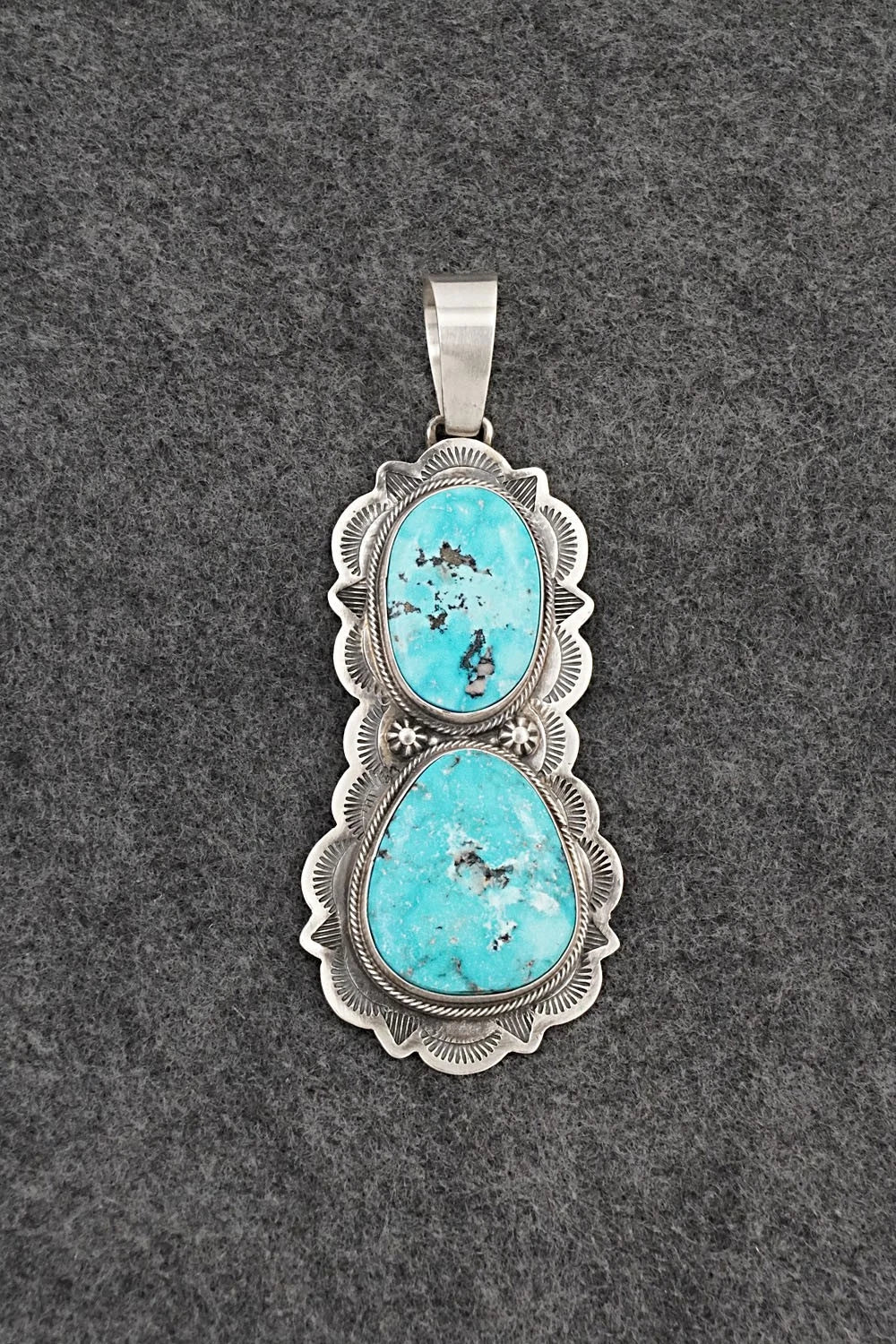 Turquoise & Sterling Silver Pendant - Bobby Johnson