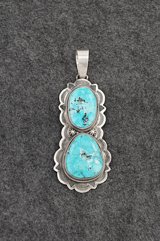 Turquoise & Sterling Silver Pendant - Bobby Johnson