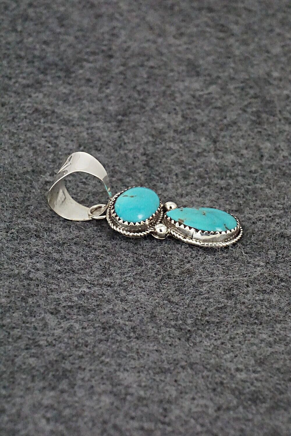 Turquoise & Sterling Silver Pendant - Ernest Hawthorne