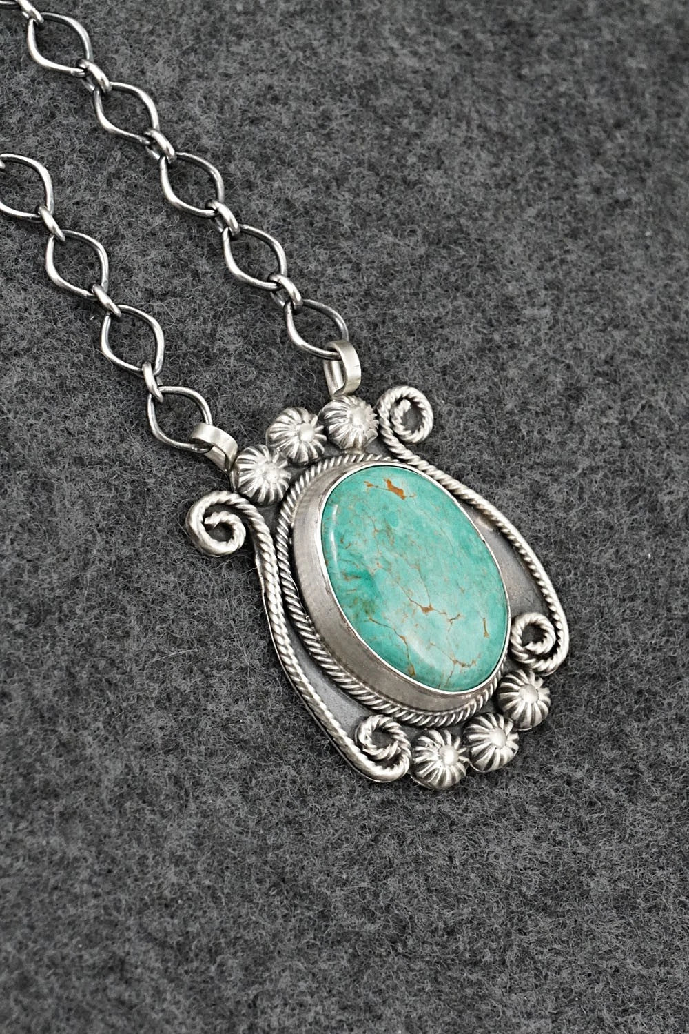 Turquoise & Sterling Silver Necklace - Cordell Platero