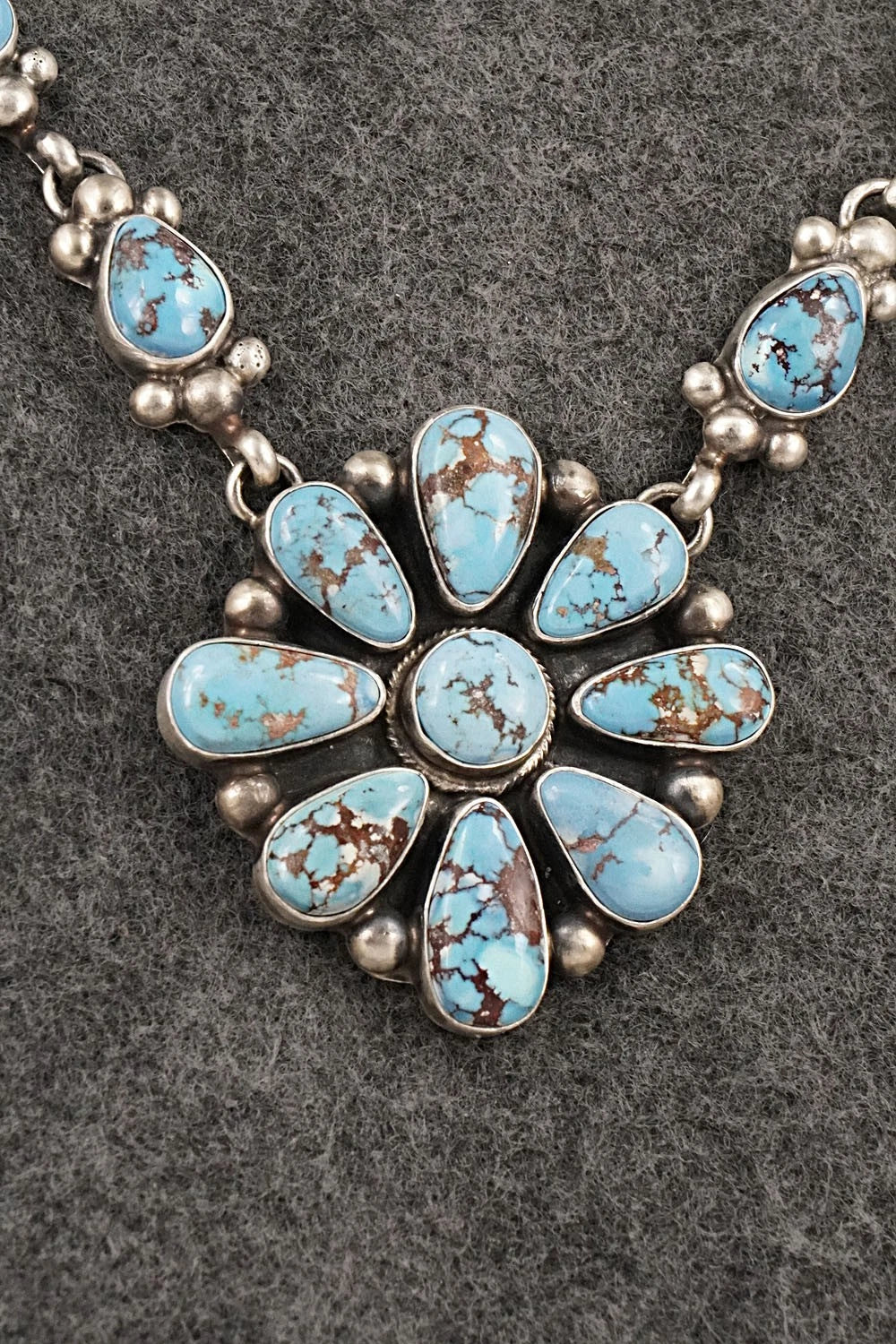 Turquoise & Sterling Silver Necklace and Earrings Set - Kathleen Livingston