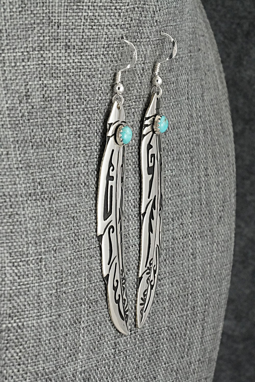 Turquoise & Sterling Silver Earrings - Rosita Singer