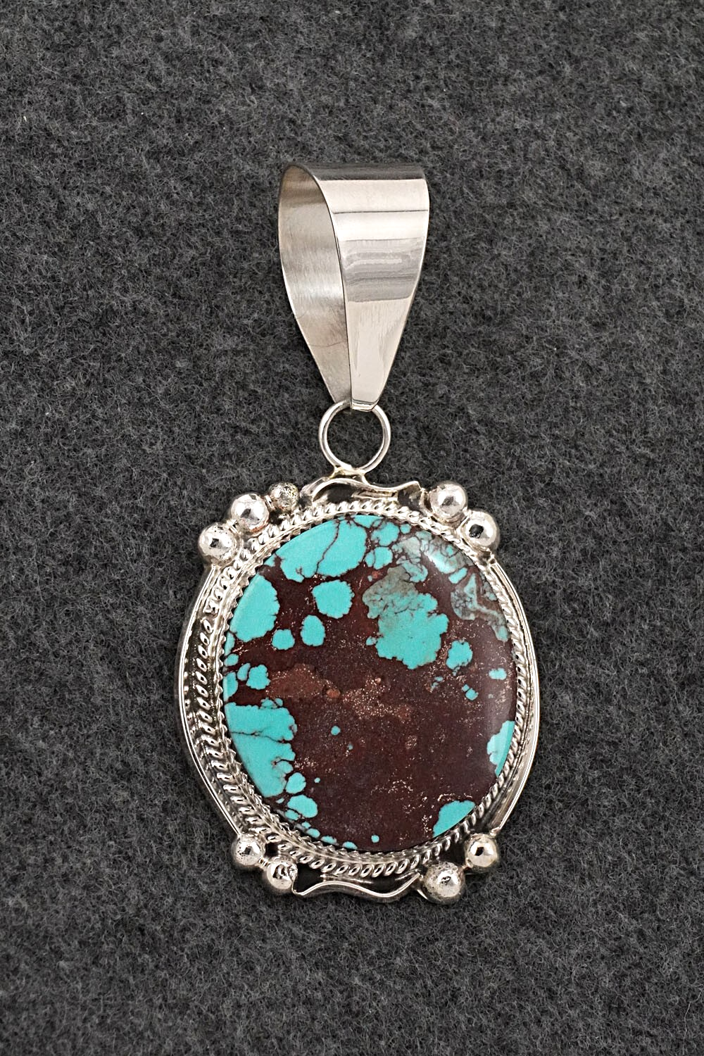 Turquoise & Sterling Silver Pendant - Leslie Nez