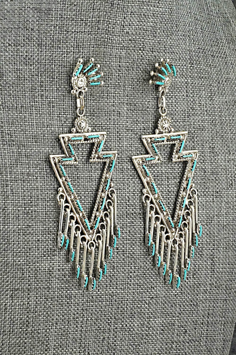 Turquoise & Sterling Silver Earrings - Kevin Leekity