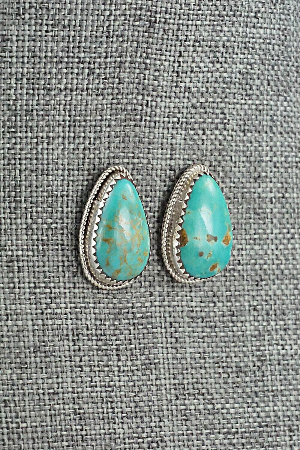 Turquoise & Sterling Silver Earrings - Ernest Hawthorne