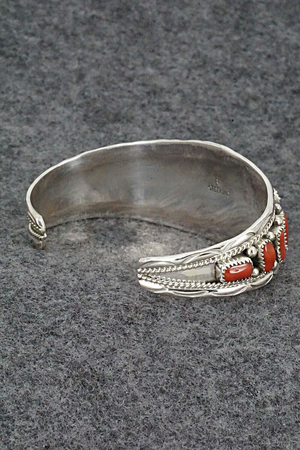 Coral and Sterling Silver Bracelet - Anita Whitegoat