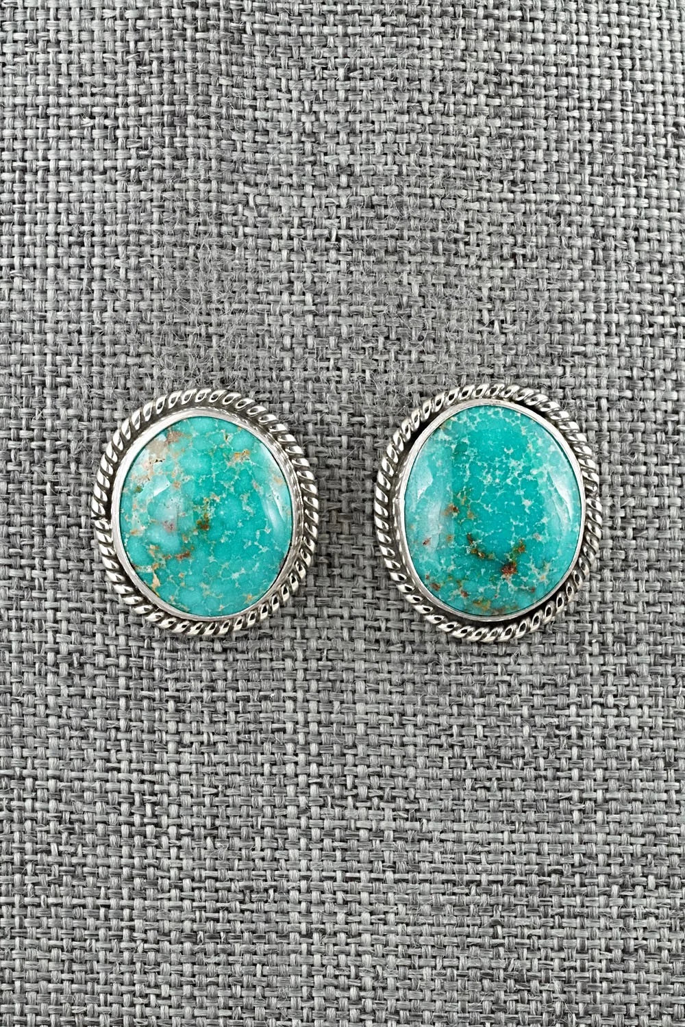 Turquoise & Sterling Silver Earrings - Eugene Gruber
