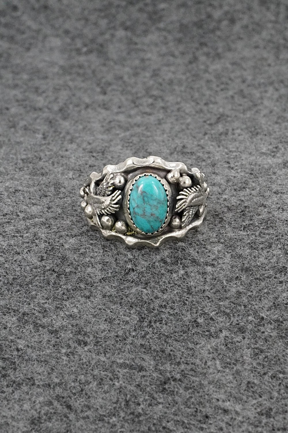 Turquoise & Sterling Silver Ring - Genevieve Francisco - Size 11.5