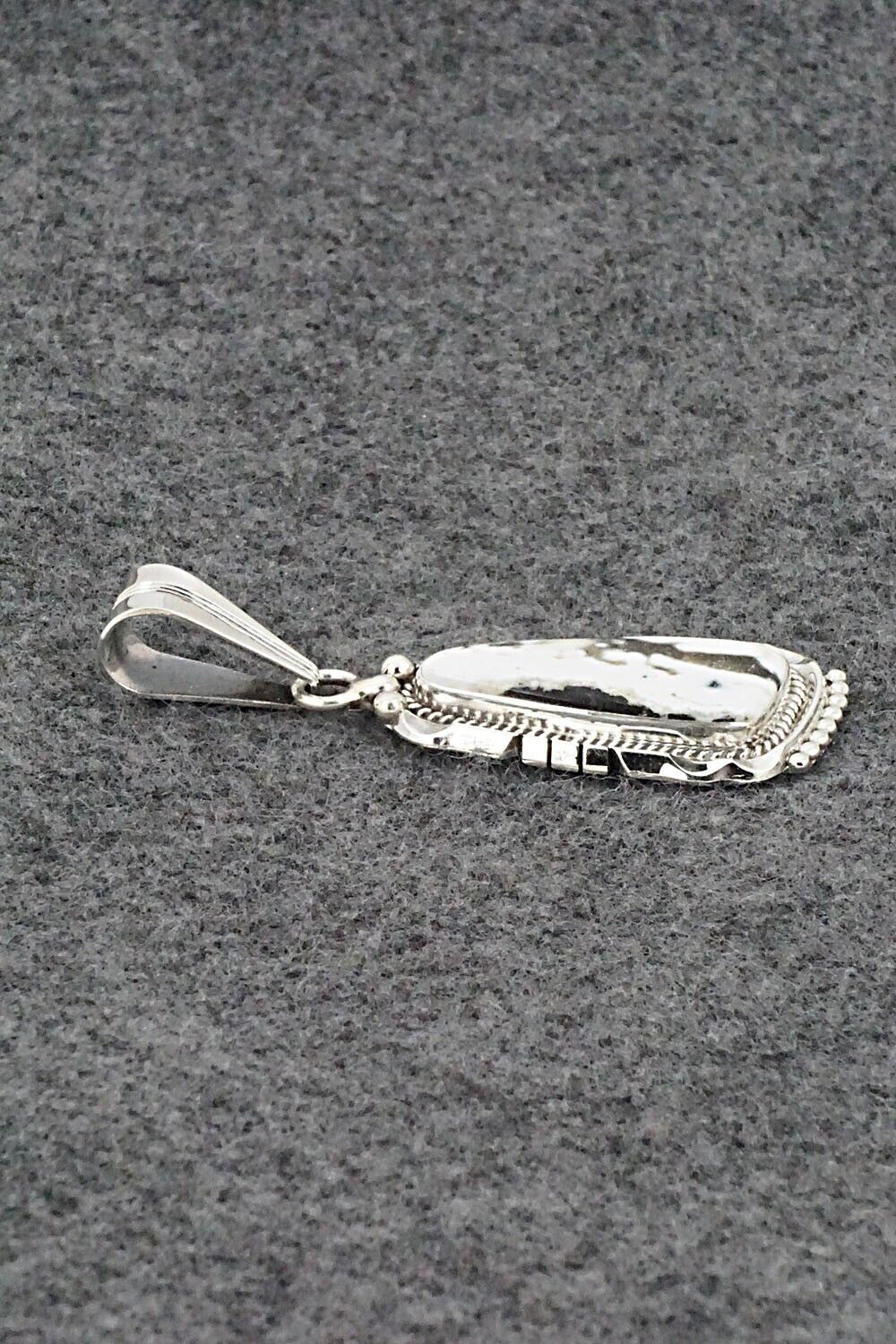 White Buffalo & Sterling Silver Pendant - Samuel Yellowhair