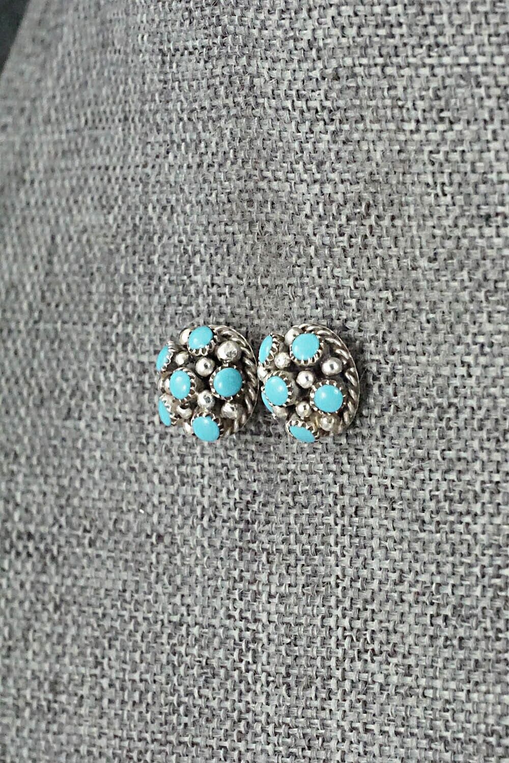 Turquoise & Sterling Silver Earrings - Dickey Charlie