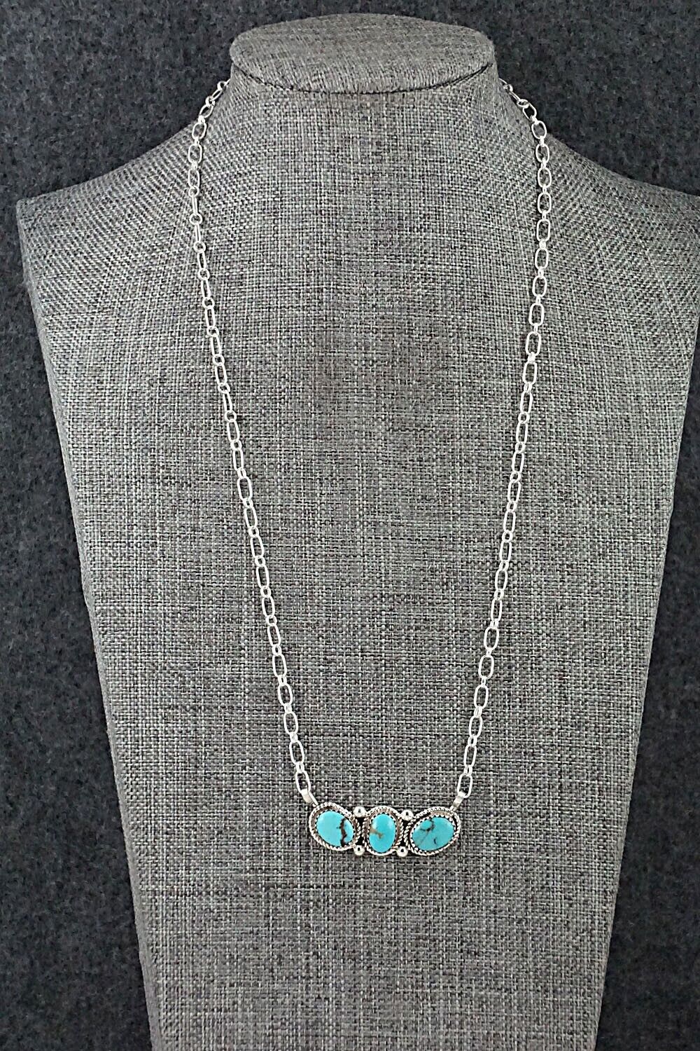 Turquoise & Sterling Silver Necklace - Ernest Hawthorne