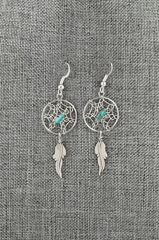 Turquoise & Sterling Silver Earrings - Lorenzo Arviso