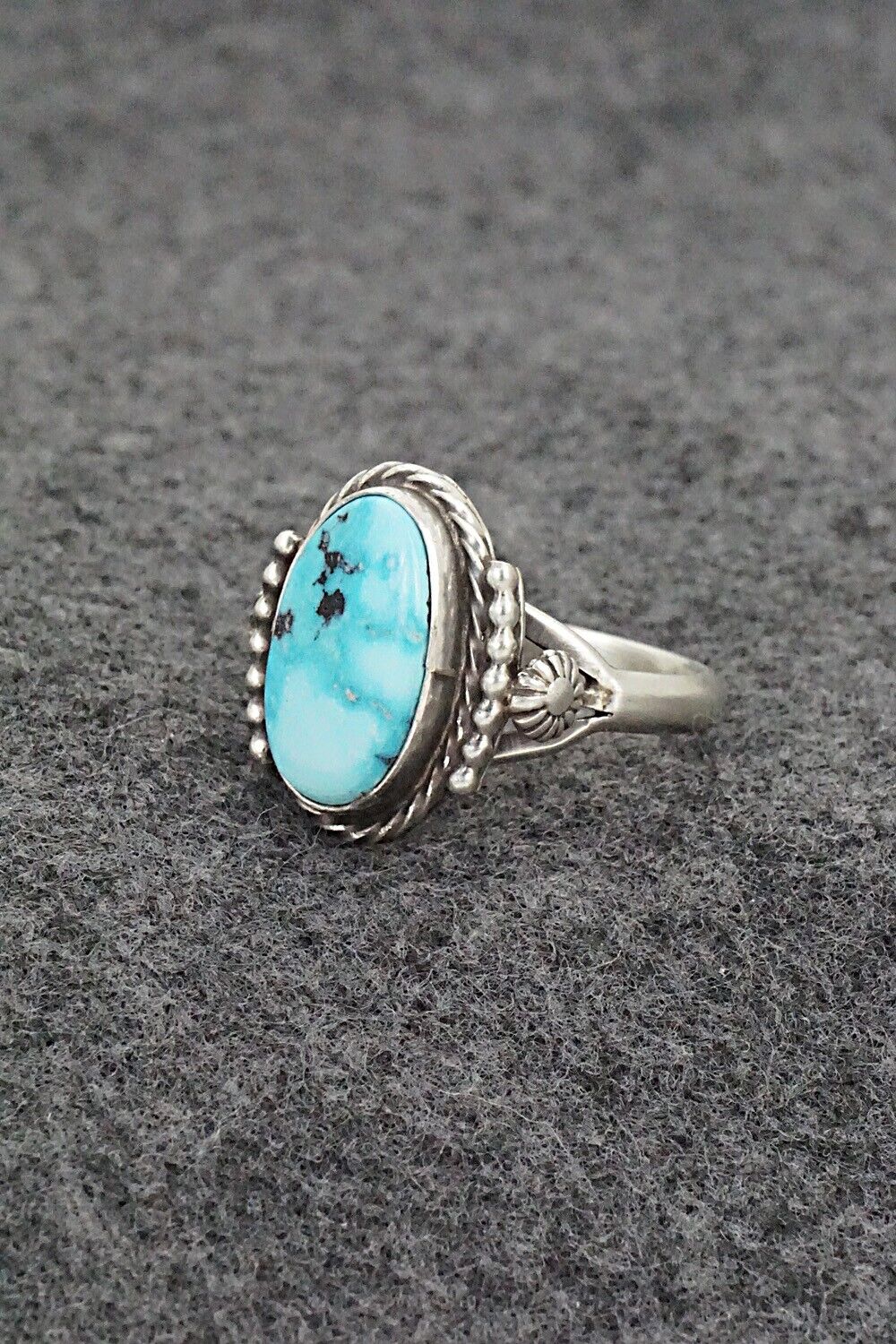 Turquoise & Sterling Silver Ring - Samuel Yellowhair - Size 8.75