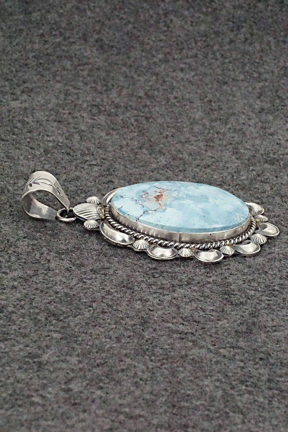 Turquoise & Sterling Silver Pendant - Raymond Delgarito