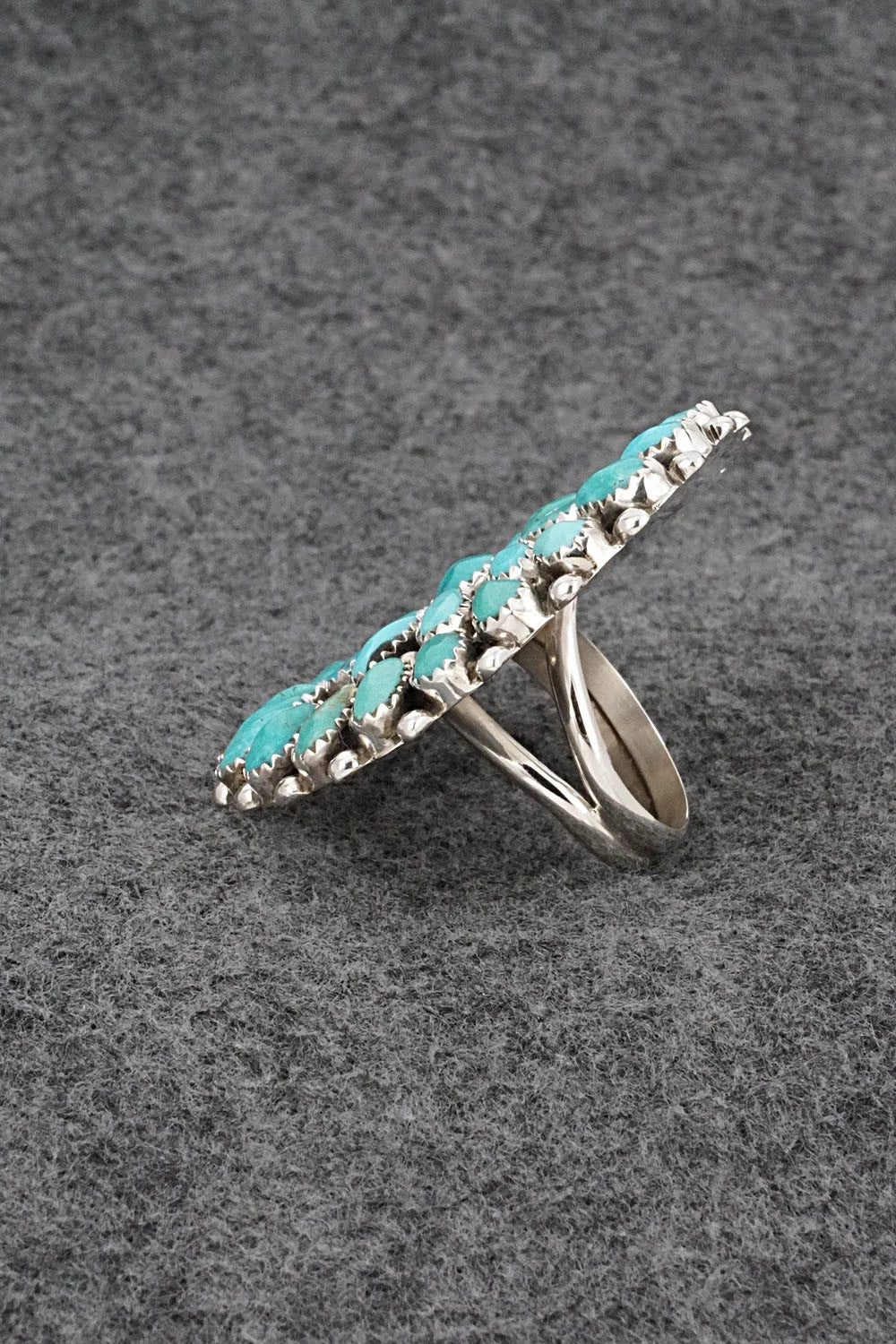 Turquoise & Sterling Silver Ring - Eunise Wilson - Size Adj.