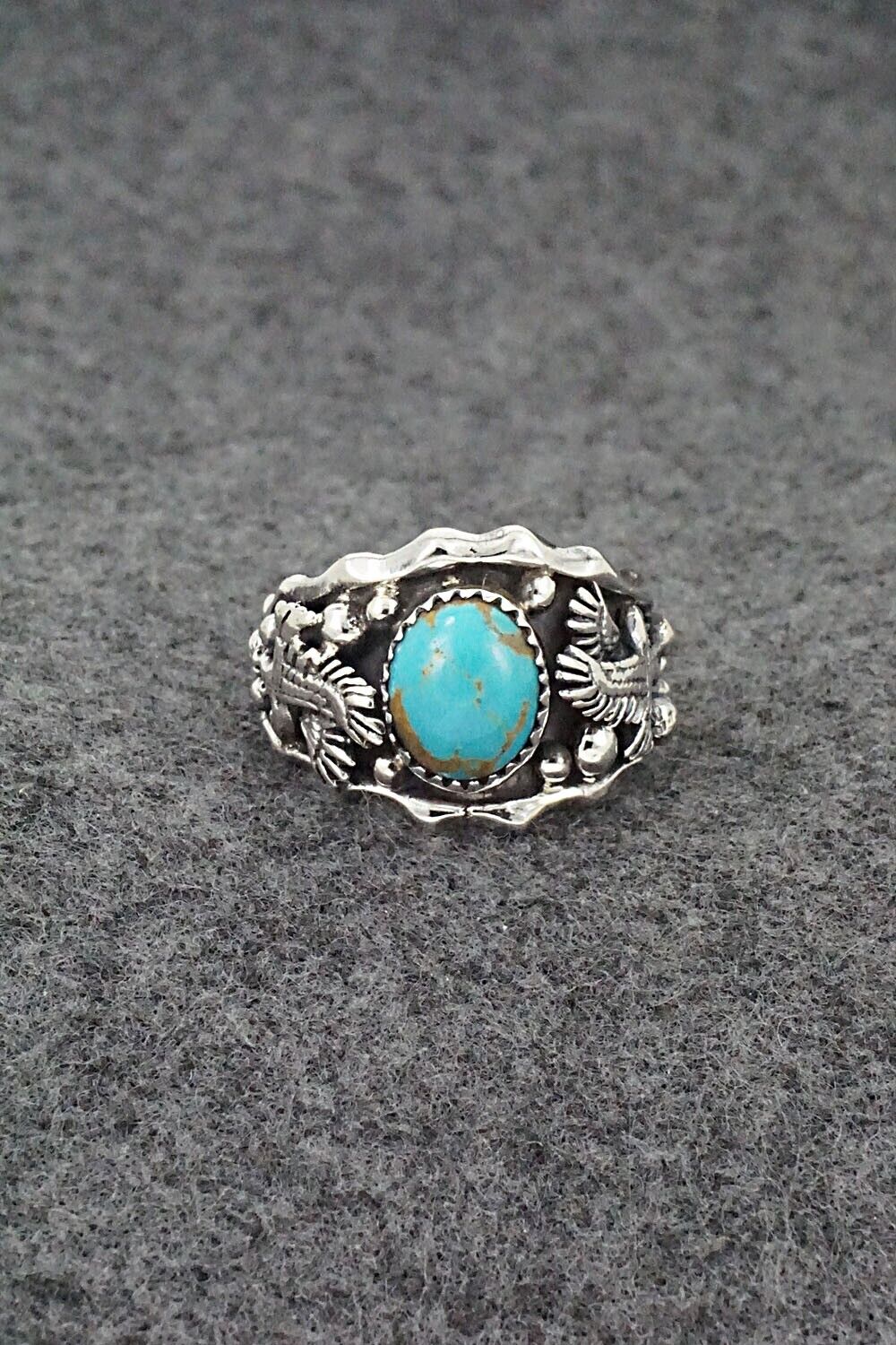 Turquoise & Sterling Silver Ring - Genevieve Francisco - Size 10