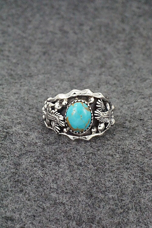 Turquoise & Sterling Silver Ring - Genevieve Francisco - Size 10