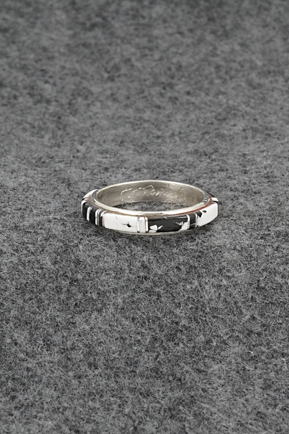 White Buffalo & Sterling Silver Ring - Terrance Panteah - Size 12.5