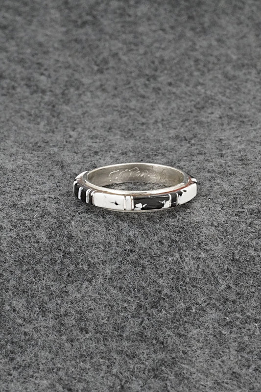 White Buffalo & Sterling Silver Ring - Terrance Panteah - Size 12.5