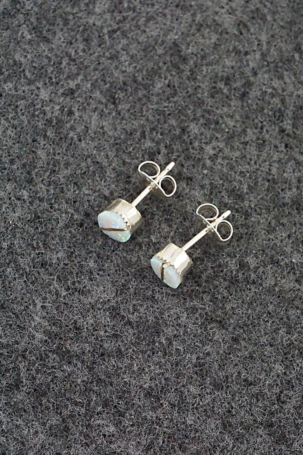 Opalite & Sterling Silver Inlay Earrings - Rowena Laweka