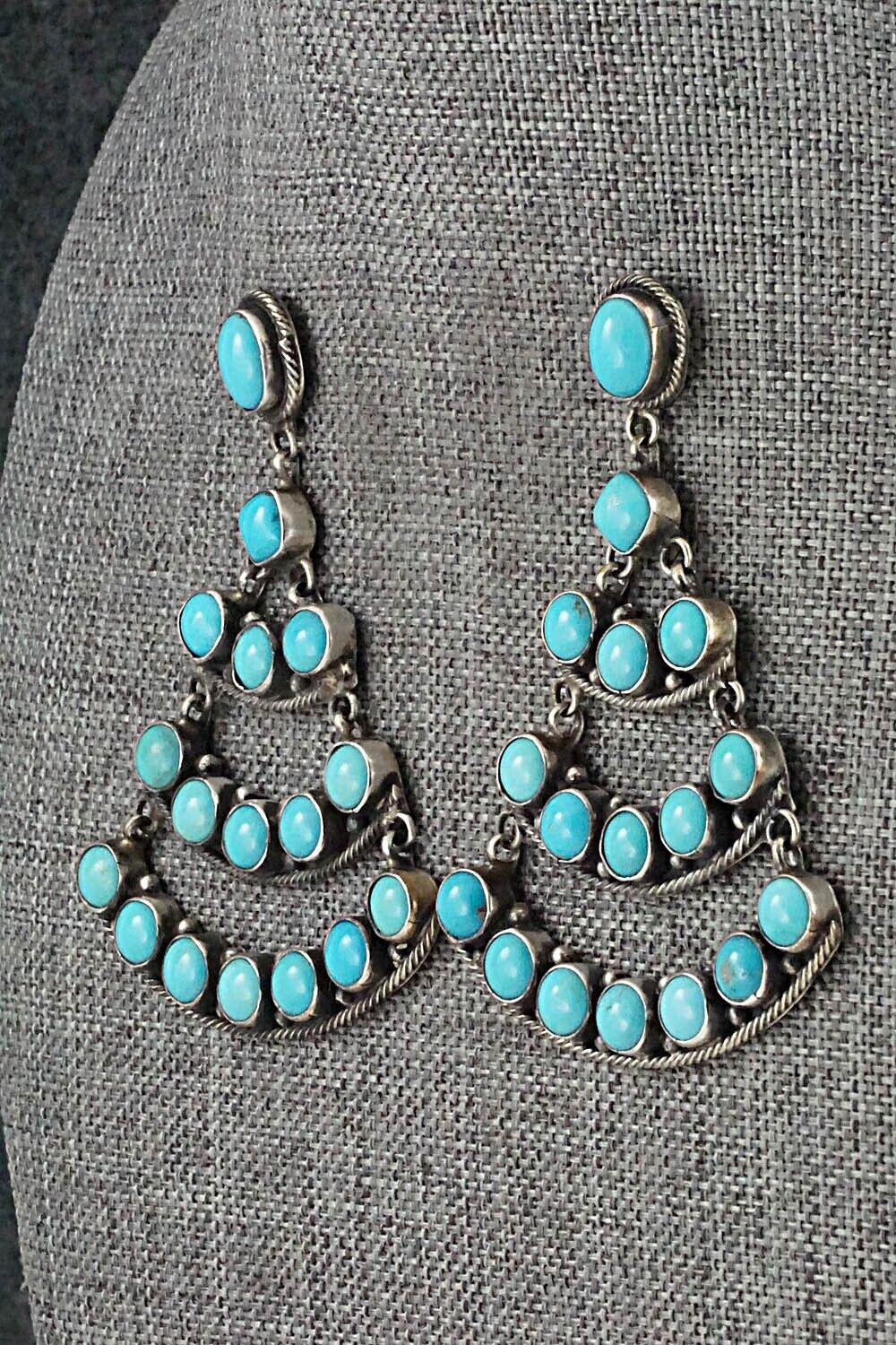 Turquoise & Sterling Silver Earrings - Pansy Johnson