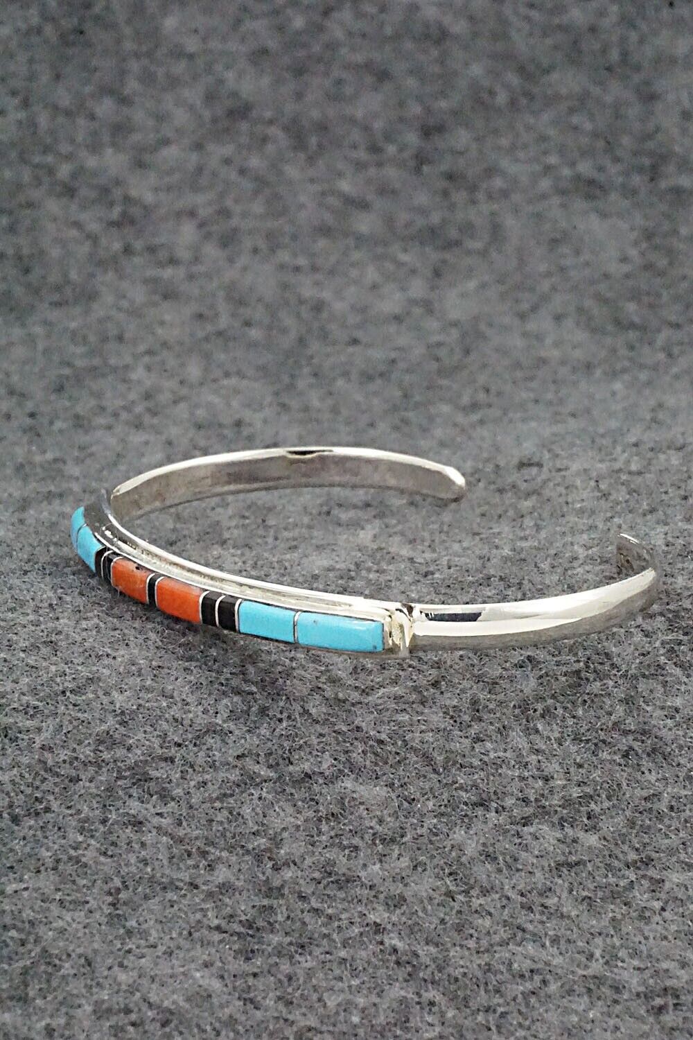 Multi Stone & Sterling Silver Inlay Bracelet - Roland Natachu