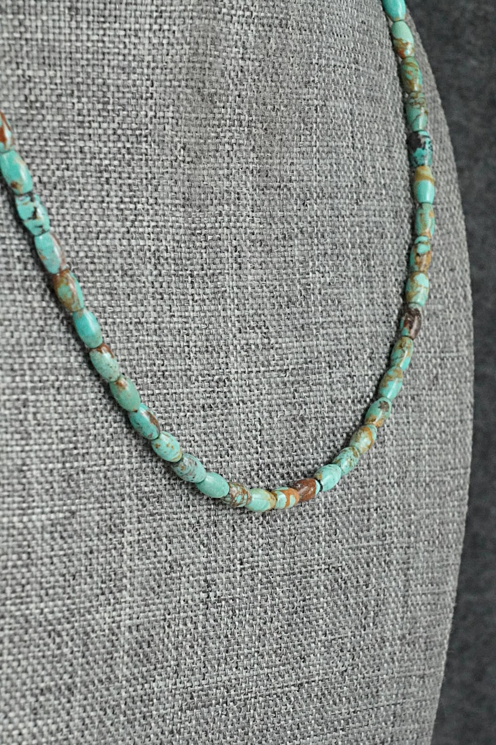 Turquoise & Sterling Silver Necklace 17" - Doreen Jake