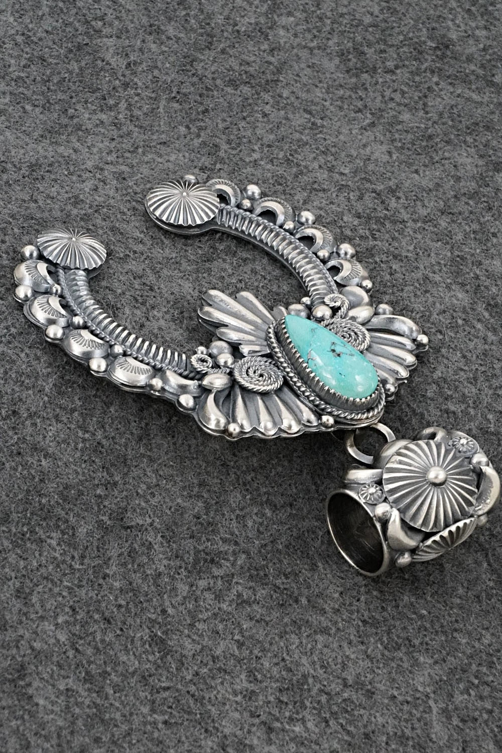 Turquoise & Sterling Silver Naja Pendant - Delbert Gordon