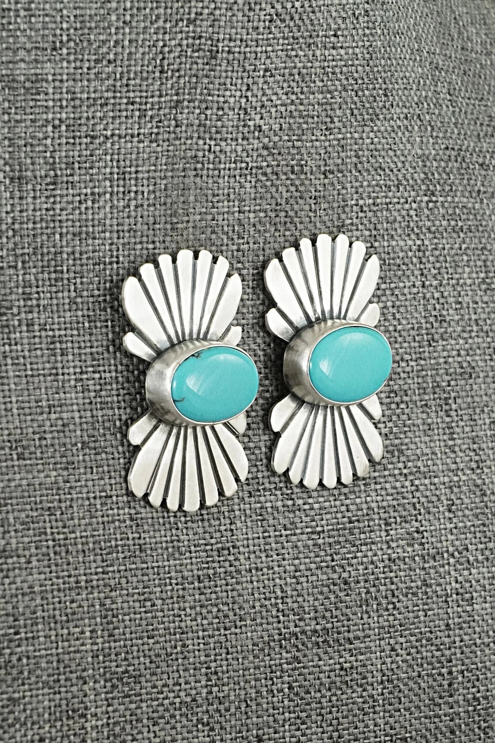Turquoise & Sterling Silver Earrings - Mark Yazzie