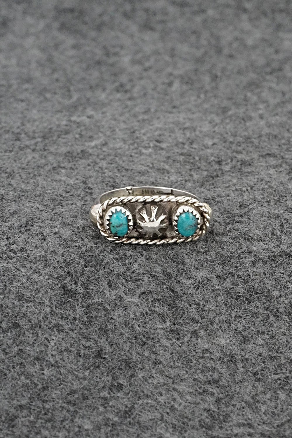 Turquoise & Sterling Silver Ring - Priscilla Reeder - Size 7.5
