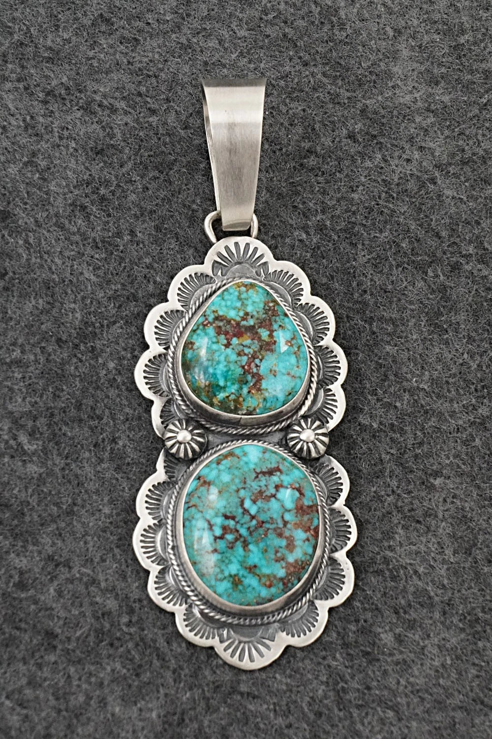 Turquoise & Sterling Silver Pendant - Darrin Livingston