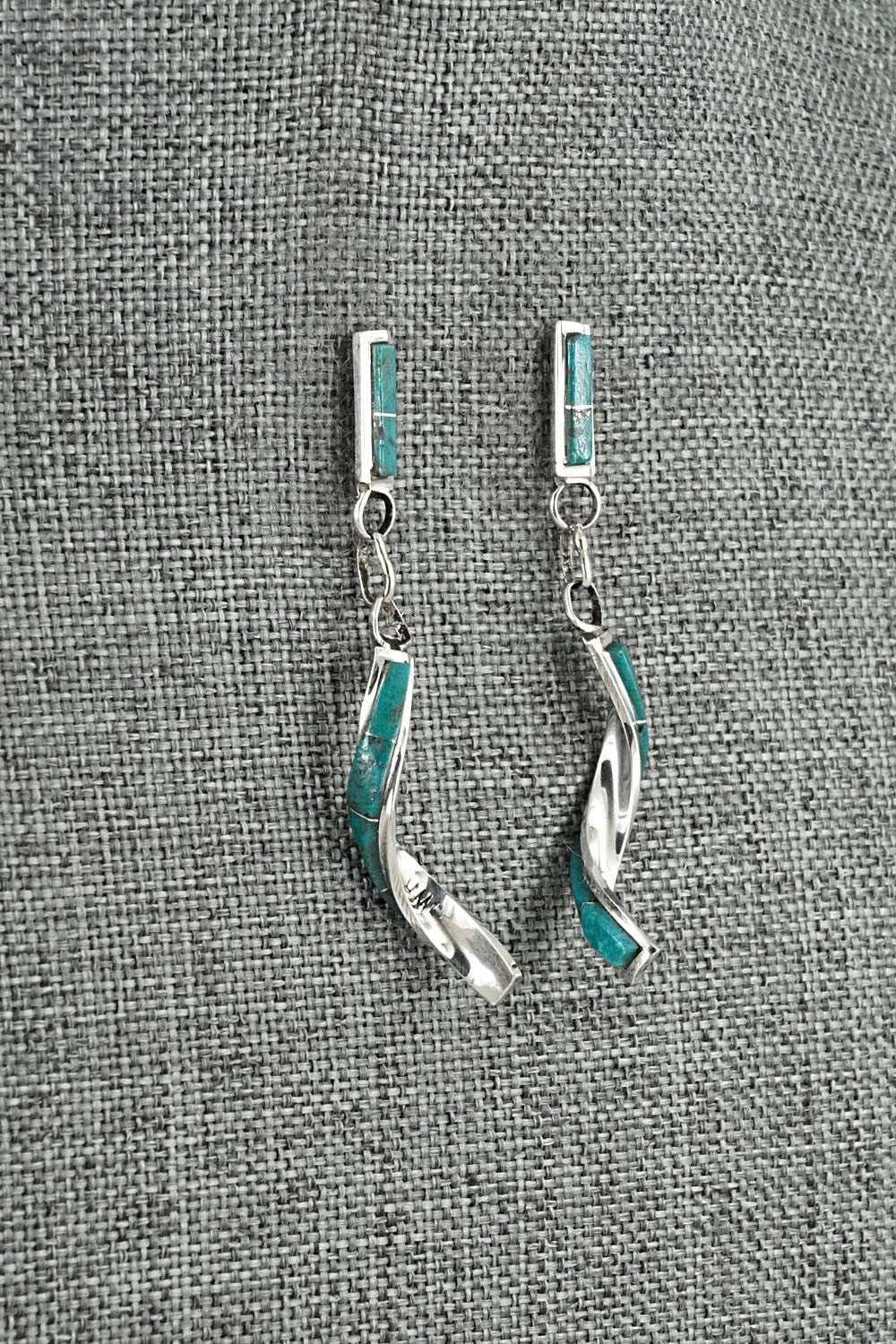 Turquoise & Sterling Silver Earrings - Gloria Waatsa