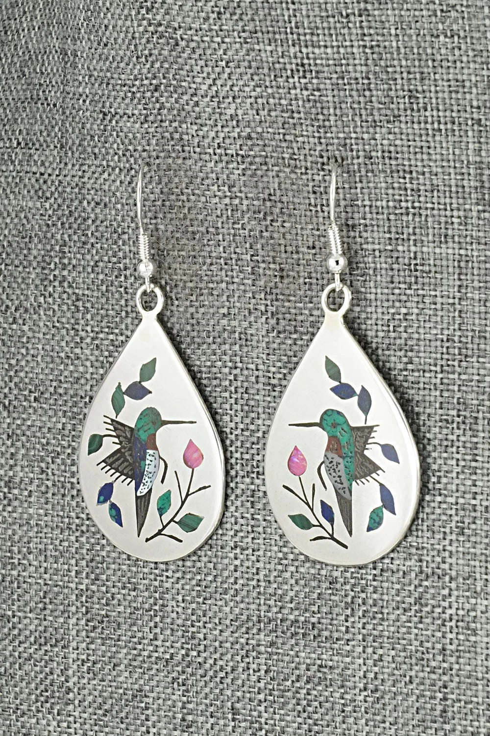 Multi-Stone Inlay & Sterling Silver Earrings - Raymond Boyd
