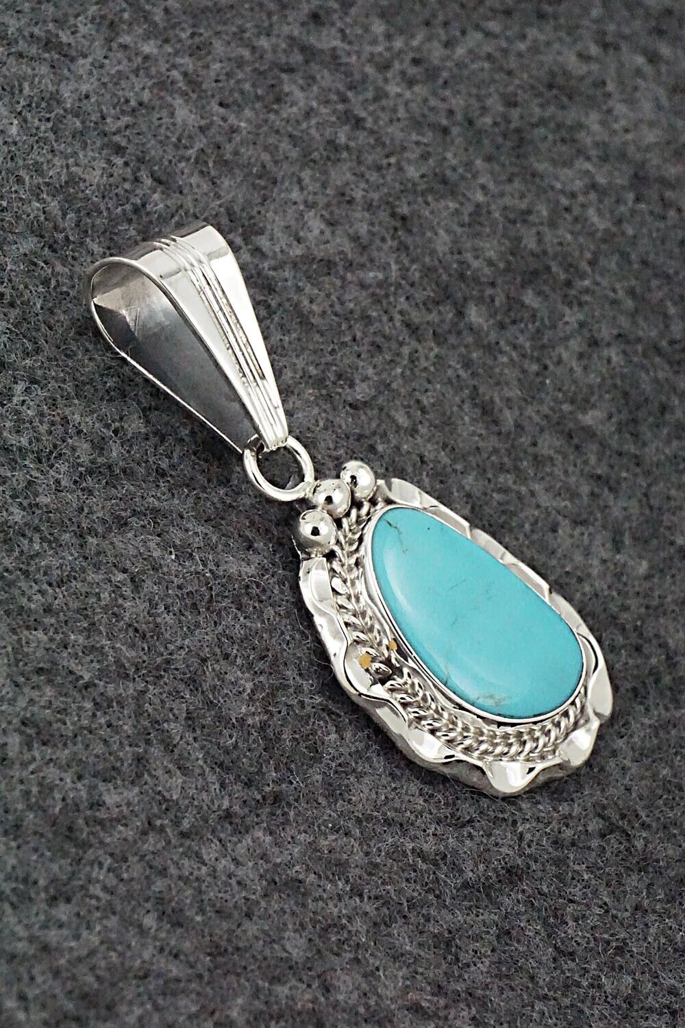 Turquoise & Sterling Silver Pendant - Samuel Yellowhair