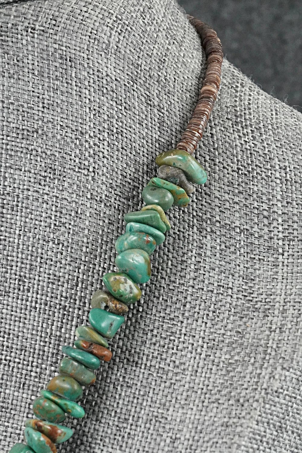 Turquoise Zuni Fetish Carving & Sterling Silver Necklace - Bernard Laiwakete