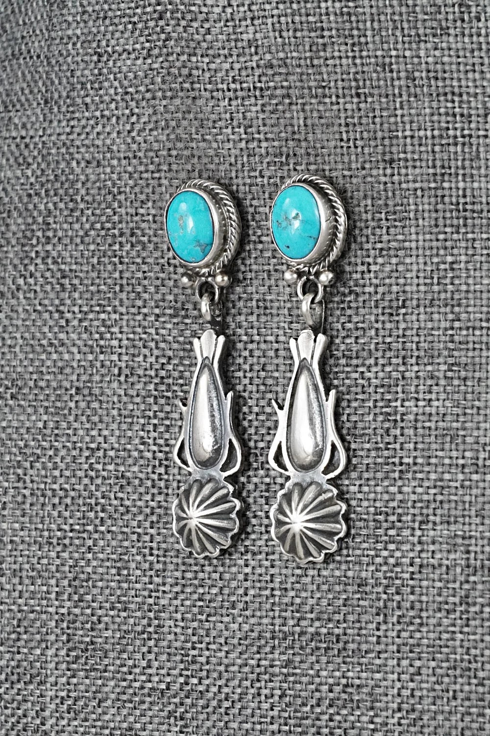 Turquoise & Sterling Silver Earrings - Verley Betone
