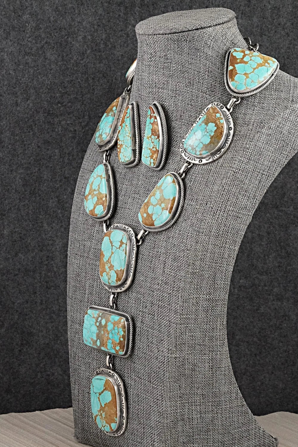 Turquoise & Sterling Silver Necklace and Earrings Set - Paul Livingston