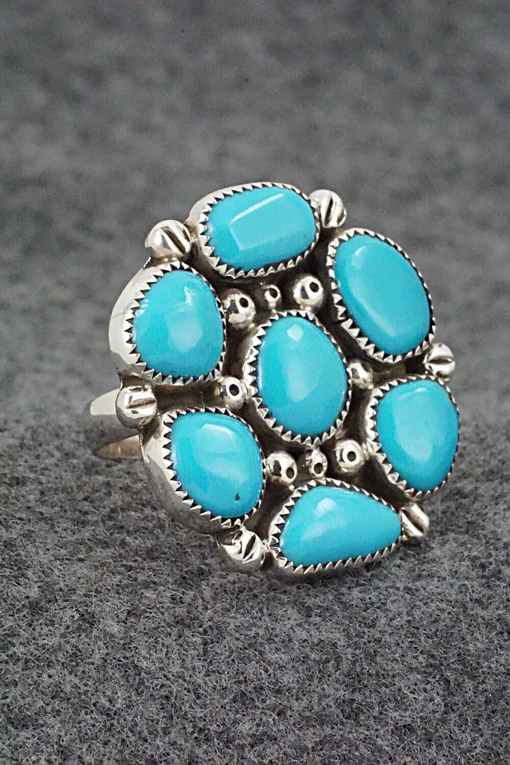 Turquoise & Sterling Silver Ring - Priscilla Reeder - Size 8.75