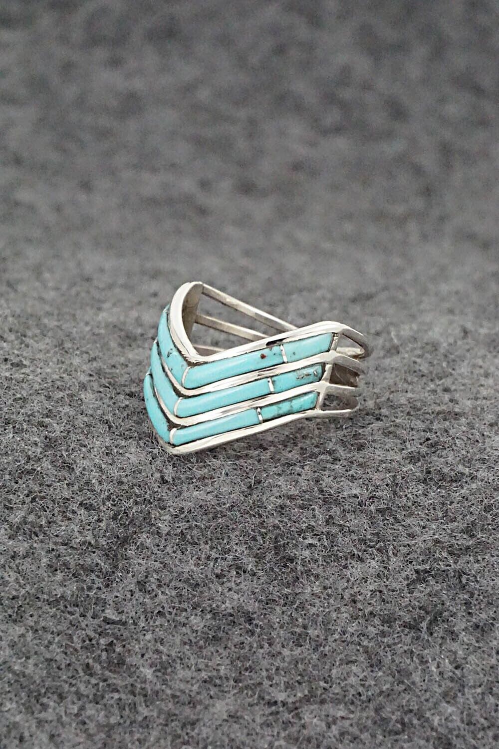 Turquoise & Sterling Silver Ring - Andrew Enrico - Size 7