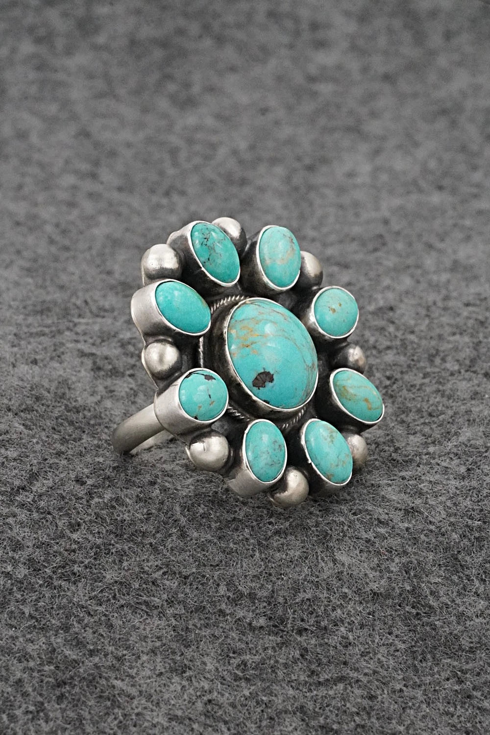 Turquoise & Sterling Silver Ring - Kathleen Livingston - Size Adjustable