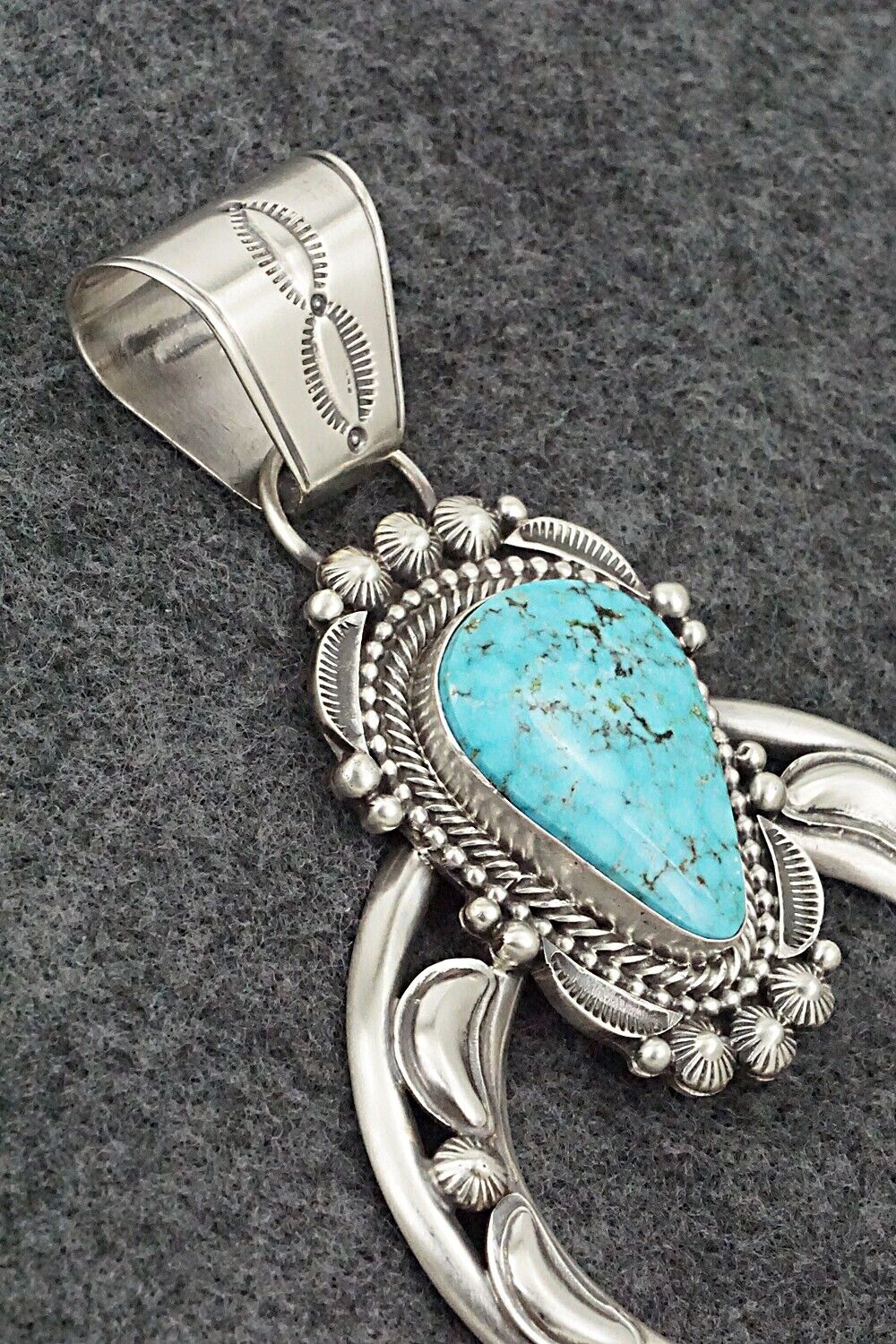 Turquoise & Sterling Silver Naja Pendant - Tom Lewis