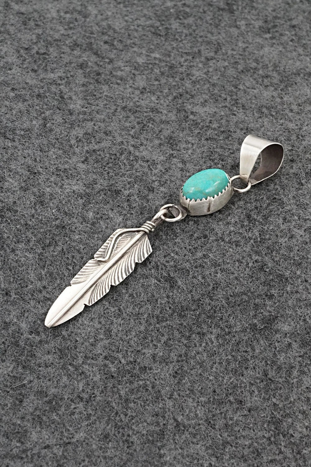 Turquoise & Sterling Silver Pendant - Chris Charley