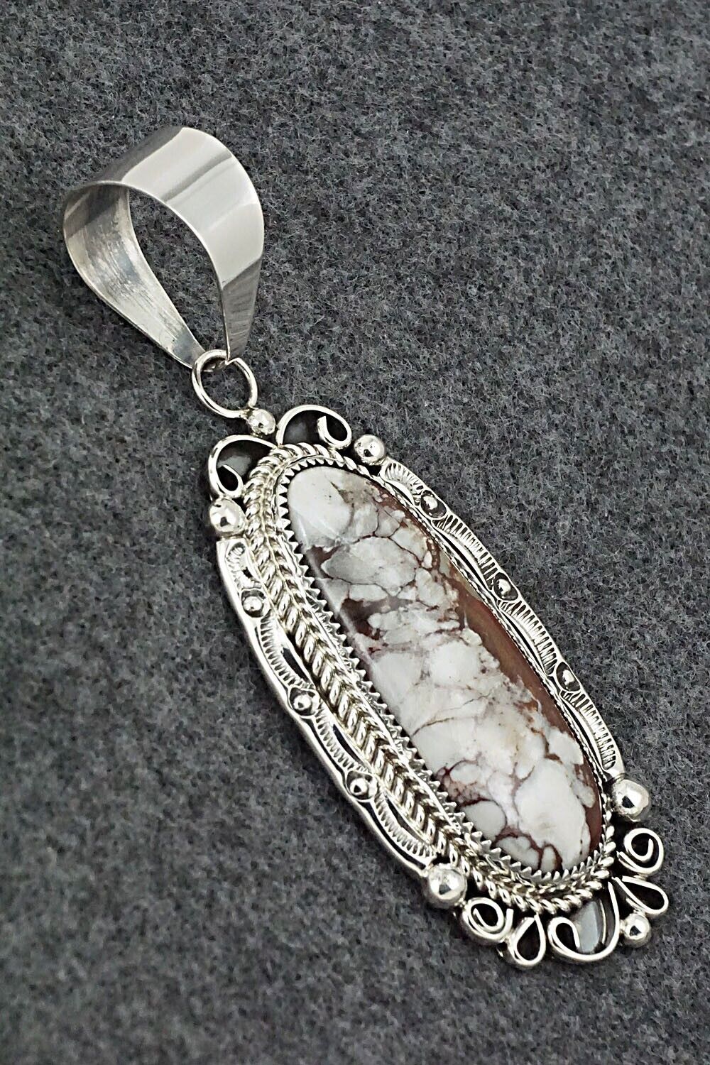 Wild Horse and Sterling Silver Pendant - Leslie Nez