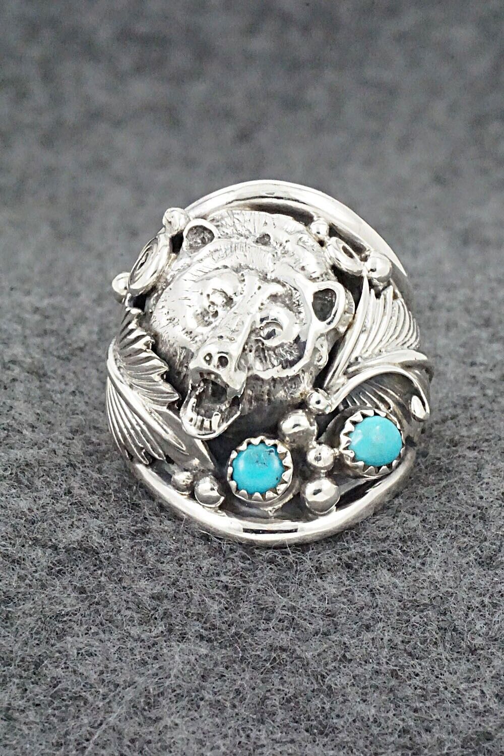 Turquoise & Sterling Silver Ring - Jeannette Saunders - Size 12