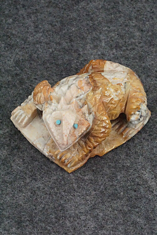 Horned Toad Zuni Fetish Carving - Derrick Kaamasee