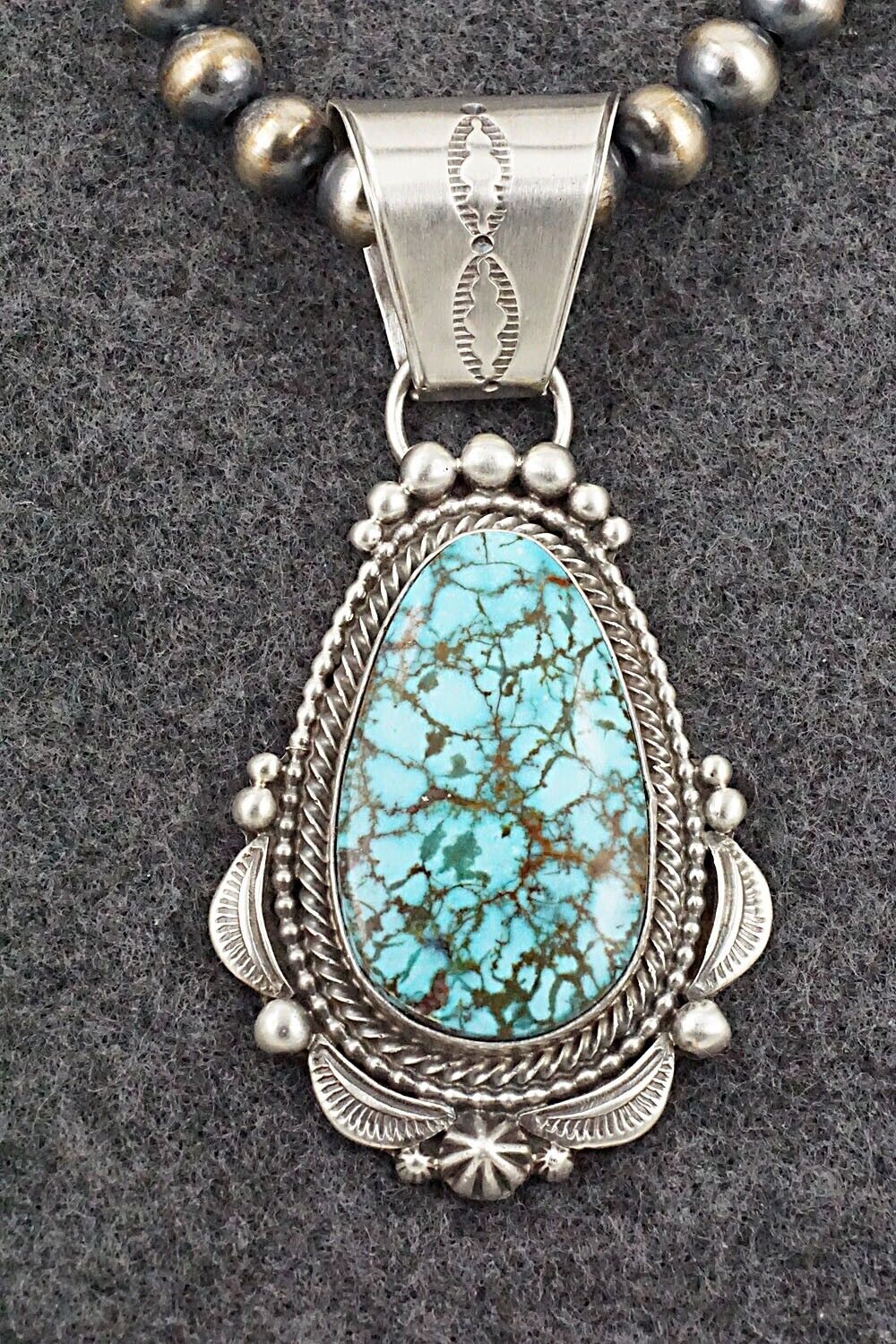 Turquoise & Sterling Silver Necklace - Tom Lewis